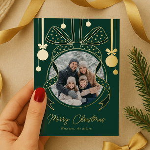 Carte De Vœux En Aluminium Ruban à nœud unique pour ornement de Noël Photo
