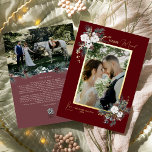 Carte De Vœux En Aluminium Ruby Red Greenery Vintage Merry Marié Portrait<br><div class="desc">Bienvenue dans notre magnifique Ruby Red Greenery Vintage Joyeux Marié Portrait Foil design de la carte de vacances, où le charme vintage et l'élégance moderne. Cette conception est composée d'une végétation d'aquarelle complexe et d'une calligraphie subtilement élégante avec une typographie simple, capturant l'essence de l'esprit traditionnel et rustique cottage core....</div>