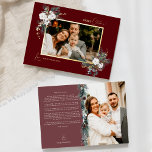 Carte De Vœux En Aluminium Ruby Red Greenery Vintage Noël Deux photos<br><div class="desc">Bienvenue dans notre magnifique design de carte de vacances Ruby Red Greenery Vintage Christmas Two Picture Foil, où le charme vintage et l'élégance moderne. Cette conception est composée d'une végétation d'aquarelle complexe et d'une calligraphie subtilement élégante avec une typographie simple, capturant l'essence de l'esprit traditionnel et rustique cottage core. Avec...</div>