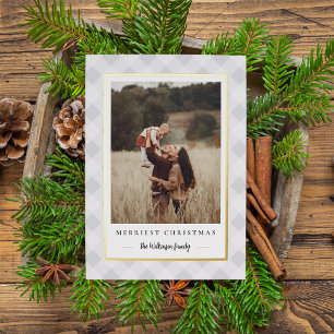 Carte De Vœux En Aluminium Russe hiver Plaid Photo de Noël