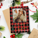 Carte De Vœux En Aluminium Russe Plaid Christmas Tree Forest Photo Real<br><div class="desc">Envoyez les salutations de vacances de cette année dans le style avec ces cartes de fin de année uniques et modernes en papier à papier. Ajoutez facilement votre propre photo et votre propre libellé personnalisé à ces cartes de fin de année en utilisant la section "Modifier ce modèle de conception",...</div>