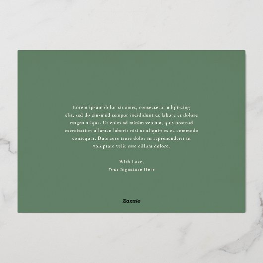 Carte De Vœux En Aluminium Russe Vert En vichy moderne Noël (Verso)