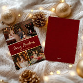 Carte De Vœux En Aluminium Rustic 5 photo collage Joyeux Noël famille