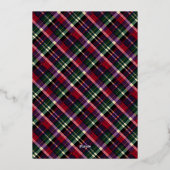 Carte De Vœux En Aluminium Rustique Tartan Plaid Arche Photo Vert Noël (Verso)