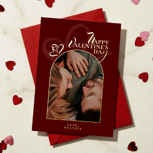 Carte De Vœux En Aluminium Saint-Valentin Moderne Élégant Classique Chic Phot