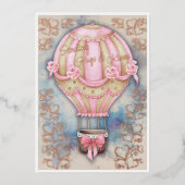 Carte De Vœux En Aluminium Saint-Valentin Montgolfière Rétro (Recto)