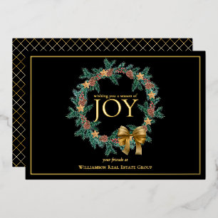 Carte De Vœux En Aluminium Saison de la joie Noël Wreath Business