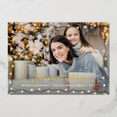 Carte De Vœux En Aluminium Saisons Salutation feux de Noël (Recto)