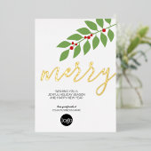 Carte De Vœux En Aluminium Salutation de Noël - Joyeux - (Debout devant)