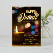Carte De Vœux En Aluminium Salutation Diwali (Debout devant)