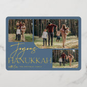 Carte De Vœux En Aluminium Salutation festive | Collage photo Joyous Hanoukka (Recto)