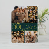 Carte De Vœux En Aluminium Salutation festive | Joyeuses fêtes 3 Photo (Debout devant)