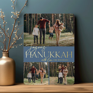 Carte De Vœux En Aluminium Salutation festive Joyous Hanoukka 3 Photo