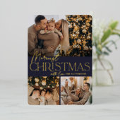 Carte De Vœux En Aluminium Salutation festive | Merriest Christmas 3 Photo (Debout devant)