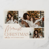 Carte De Vœux En Aluminium Salutation festive | Merriest Christmas 3 Photo (Recto)