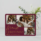 Carte De Vœux En Aluminium Salutation festive | Merriest Christmas 3 Photo (Debout devant)