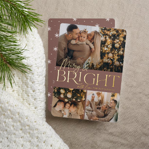 Carte De Vœux En Aluminium Salutation festive Photo Joyeuse et brillante 3
