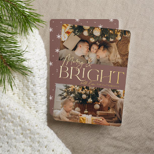 Carte De Vœux En Aluminium Salutation festive Photo Joyeuse et brillante de