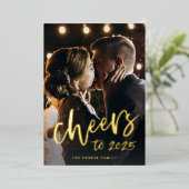 Carte De Vœux En Aluminium Salutations à 2023 | Or du Nouvel An (Debout devant)