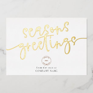 Carte De Vœux En Aluminium Salutations de Saison Logo d'Entreprise Luxe Réel