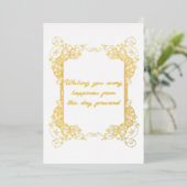 Carte De Vœux En Aluminium Salutations Mariage Gold Foil (Debout devant)