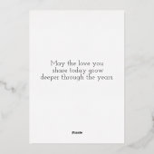 Carte De Vœux En Aluminium Salutations Mariage Gold Foil (Verso)