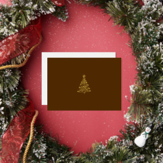 Carte De Vœux En Aluminium Sapin de Noël Horizontal Élégant