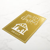 Carte De Vœux En Aluminium Scène de Nativité Joyeux Noël (Rotation)