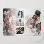 Carte De Vœux En Aluminium Script 6 Photos Mariées et Joyeux Noël Real F (Verso)