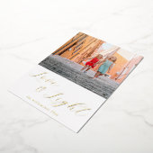 Carte De Vœux En Aluminium Script Amour Lumière Simple Hanukka Deux Photo Or (Rotation)