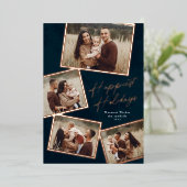 Carte De Vœux En Aluminium Script de collage photo simple 4  (Debout devant)