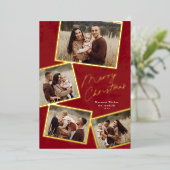 Carte De Vœux En Aluminium Script de collage photo simple 4 Joyeux Noël (Debout devant)