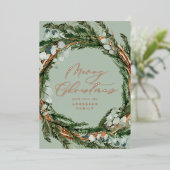 Carte De Vœux En Aluminium Script de feuillage minimal moderne écriture de co (Debout devant)