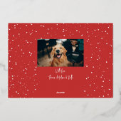 Carte De Vœux En Aluminium Script de neige moderne 2 photo (Verso)