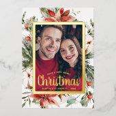 Carte De Vœux En Aluminium Script de Noël photo (Recto)