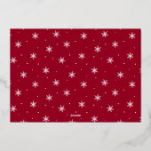 Carte De Vœux En Aluminium Script de signature moderne photo rouge (Verso)