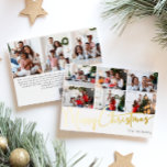 Carte De Vœux En Aluminium Script festif Neuf-Photo Joyeux or de Noël<br><div class="desc">Célébrez la saison avec ce script festif neuf photo Joyeux Noël en feuille d'or carte de vacances avec une touche de charme élégant. Le design chic présente une palette de couleurs dorées et blanches, évoquant l'esprit cosy de l'hiver. Son attrait moderne et unique et sa formulation rustique créent un équilibre...</div>
