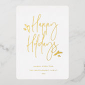 Carte De Vœux En Aluminium Script Festif Simple (Recto)