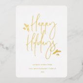 Carte De Vœux En Aluminium Script Festif Simple (Recto)