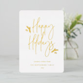 Carte De Vœux En Aluminium Script Festif Simple (Debout devant)