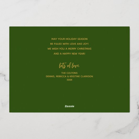 Carte De Vœux En Aluminium Script Joyeux Noël en Or (Verso)