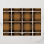 Carte De Vœux En Aluminium script joyeux noël moutarde tartan photo  (Verso)