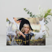 Carte De Vœux En Aluminium Script manuscrit Happy Halloween Photo (Debout devant)