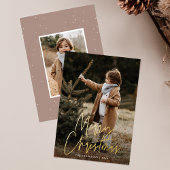 Carte De Vœux En Aluminium Script manuscrit Joyeux Noël 2 Photo