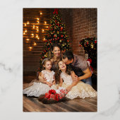 Carte De Vœux En Aluminium Script minimal Deep Green Joyeux Noël (Verso)