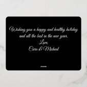 Carte De Vœux En Aluminium Script minimal moderne élégant Joyeux nouvel an ét (Verso)