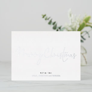 Carte De Vœux En Aluminium Script minimaliste Joyeux Noël réel