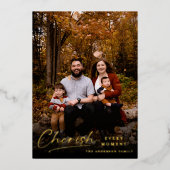 Carte De Vœux En Aluminium Script Moderne Chercher Chaque Moment Floral (Recto)