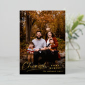 Carte De Vœux En Aluminium Script Moderne Chercher Chaque Moment Floral (Debout devant)