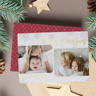 Carte De Vœux En Aluminium Script neigeux 2 Joyeux Noël photo